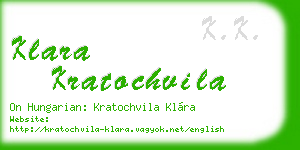 klara kratochvila business card