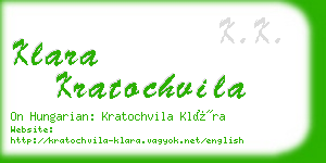 klara kratochvila business card